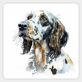 English Setter Dog Watercolor Portrait Magnet